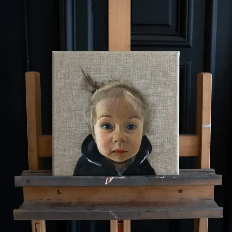 Portret olejny namalowany ze zdjęcia